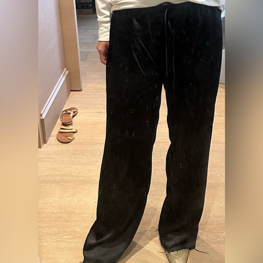 Mango drawstring silky pants